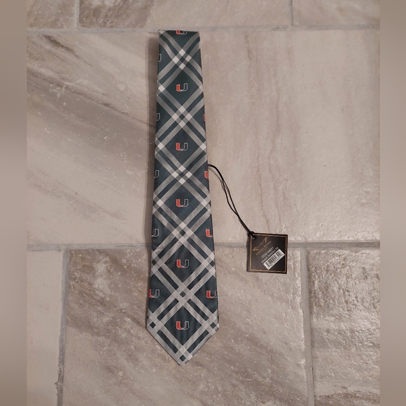 Eagles Wings Men's University of Miami Rhodes Woven Necktie - Picture 1 of 2